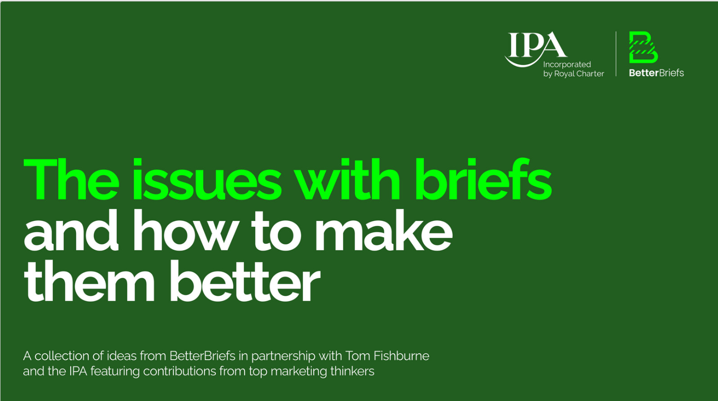 Cover Better Brief rapport The Issues With Briefs And How to Make Them Better